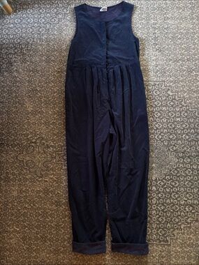 Laura Ashley Vintage Navy Corduroy Sleeveless Jumpsuit